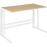 Roman Desk in Natural Bamboo & White Metal